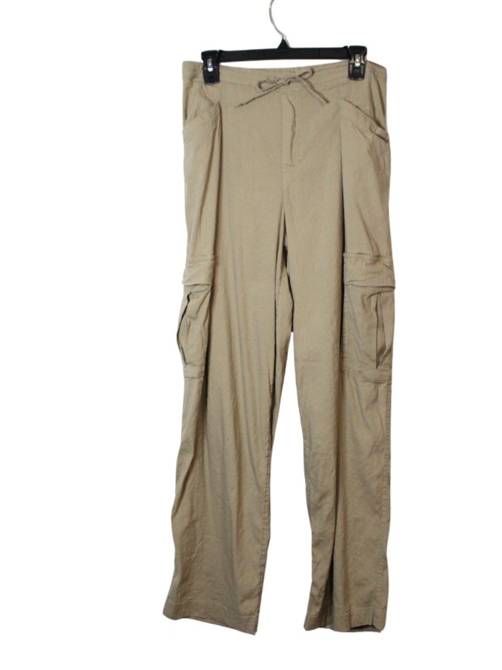Athleta women's pants size XS tan linen cargo pants mid rise straight leg - Picture 3 of 14